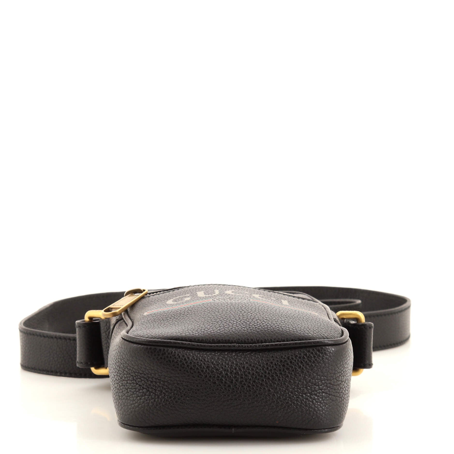 Logo Zip Messenger Bag Printed Leather Mini