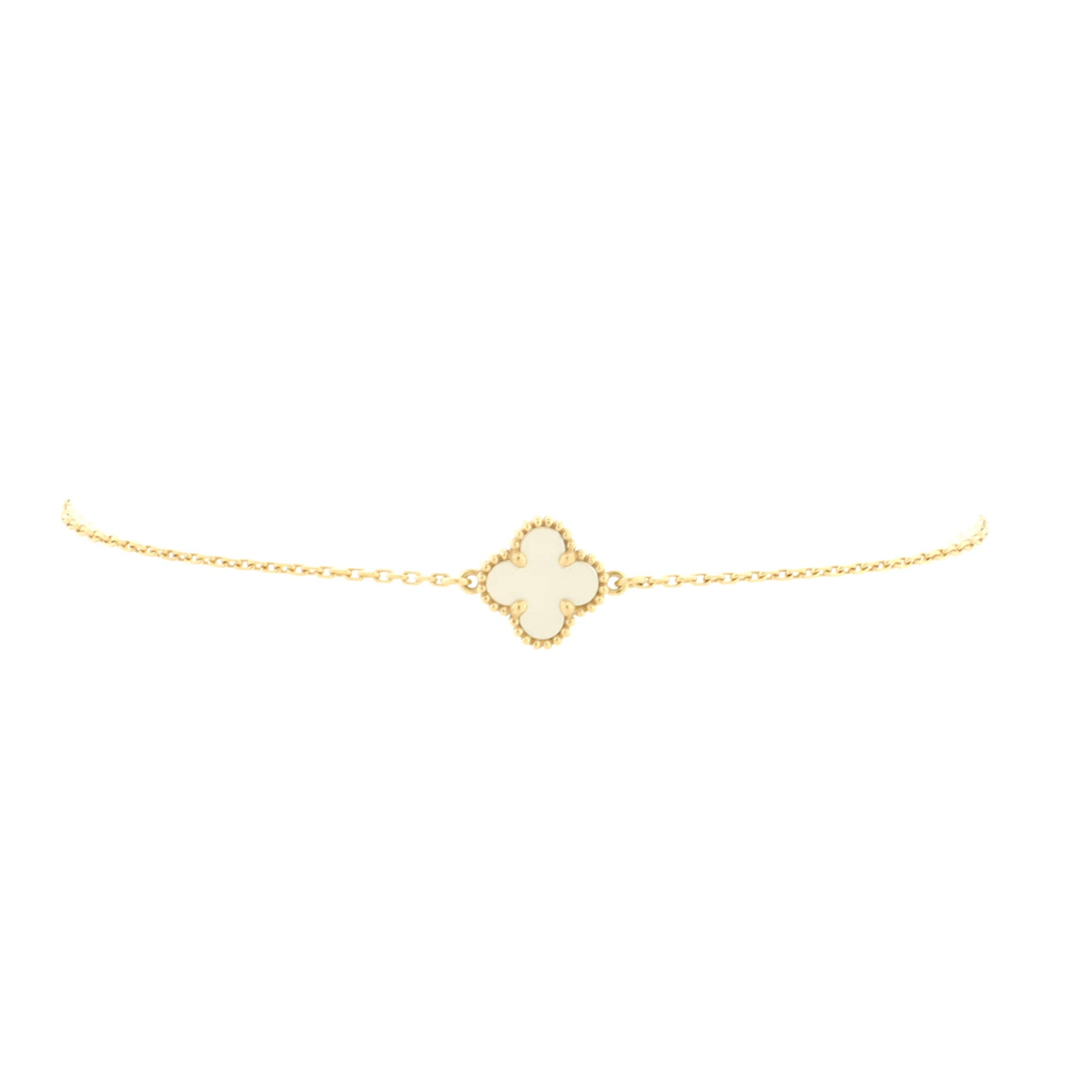 Sweet Alhambra Bracelet 18K Yellow Gold and Mother of Pearl