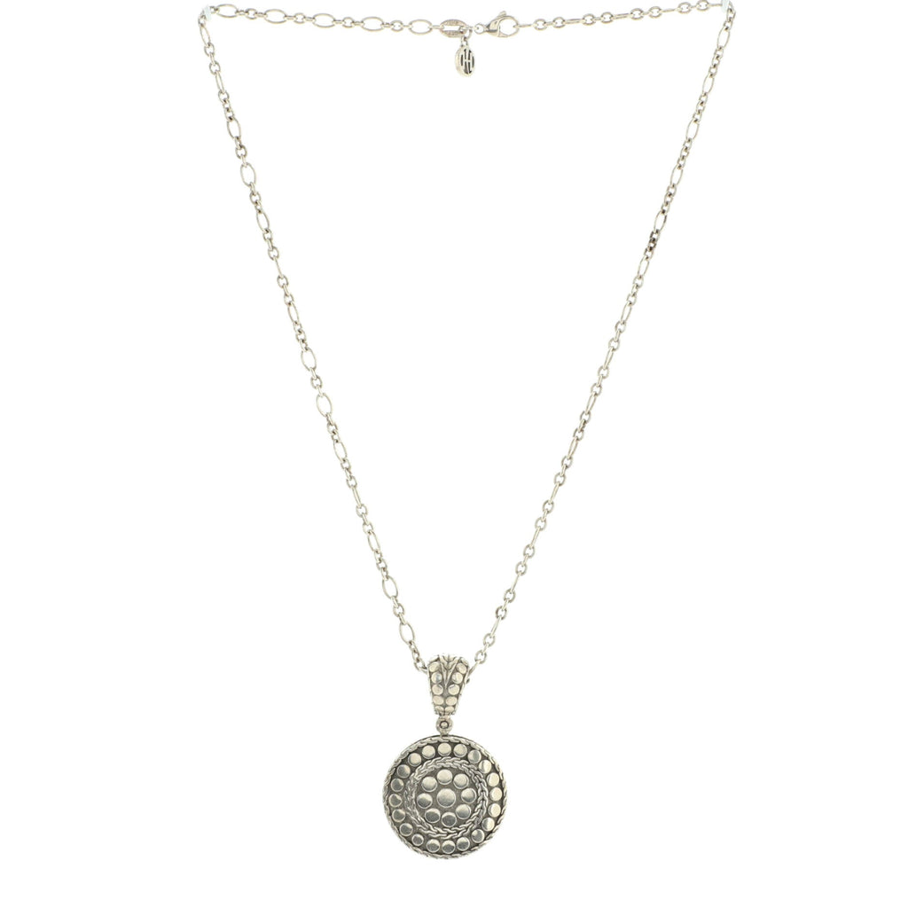 Dot Circle Pendant Necklace Sterling Silver