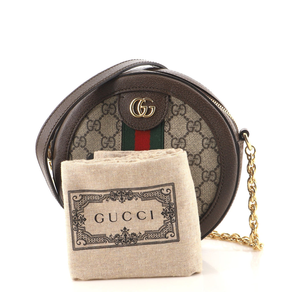 Ophidia Round Shoulder Bag GG Coated Canvas Mini