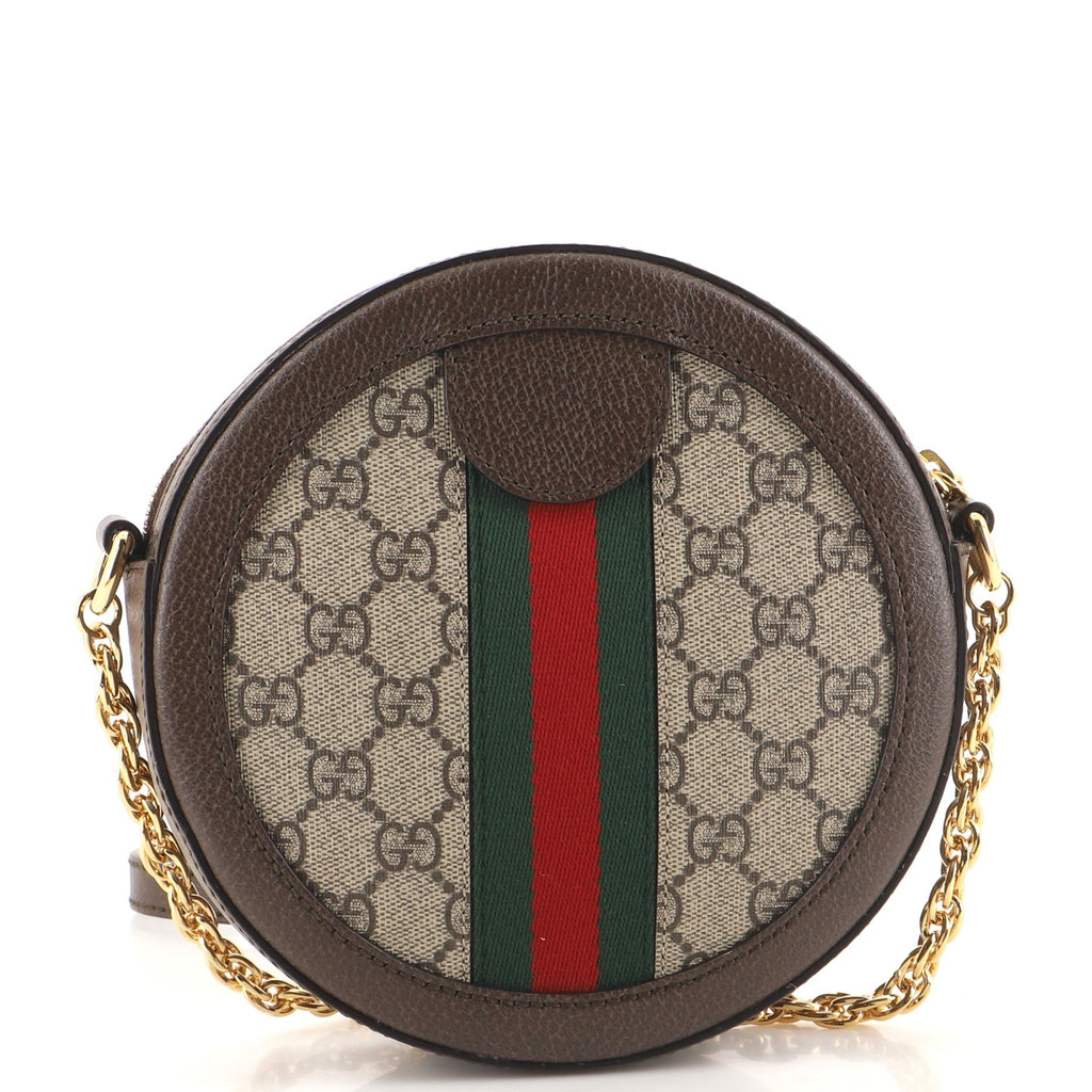 Ophidia Round Shoulder Bag GG Coated Canvas Mini
