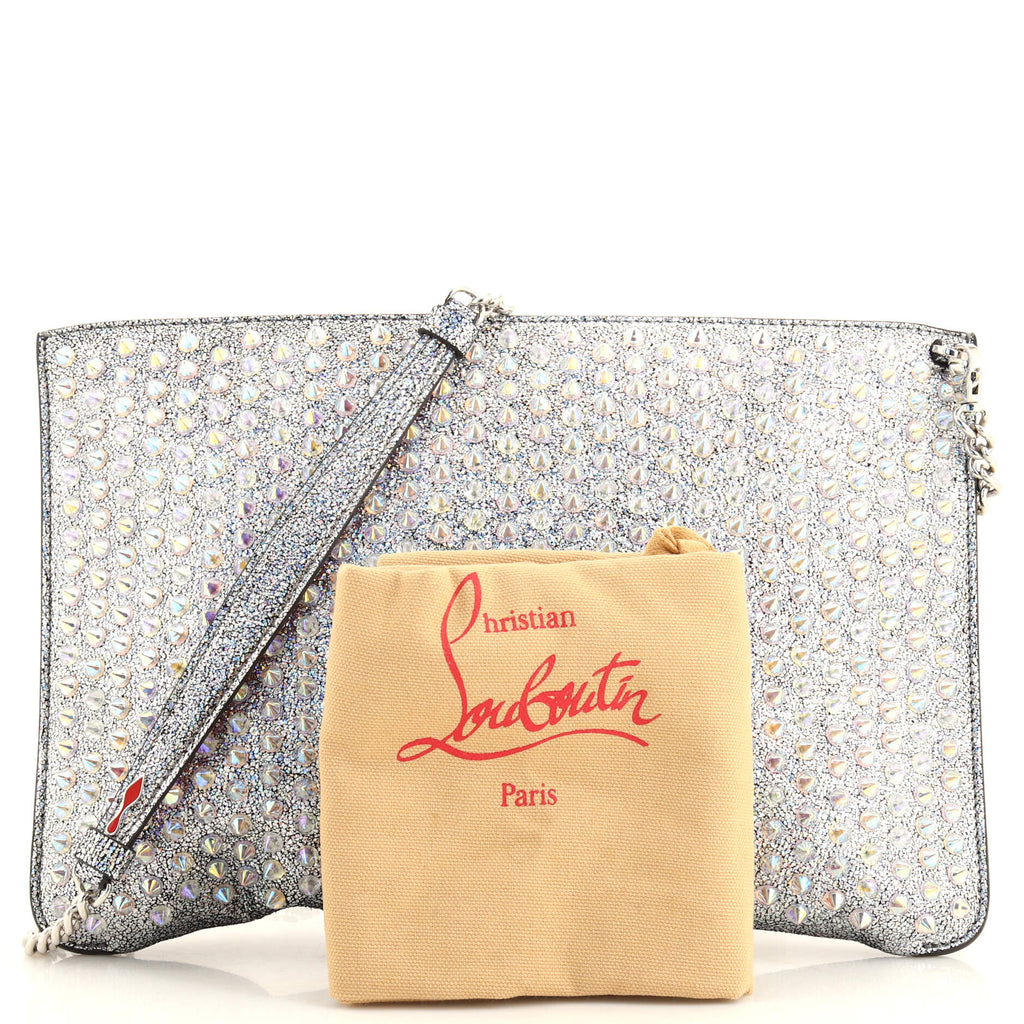 Loubiposh Clutch Spiked Glitter Patent