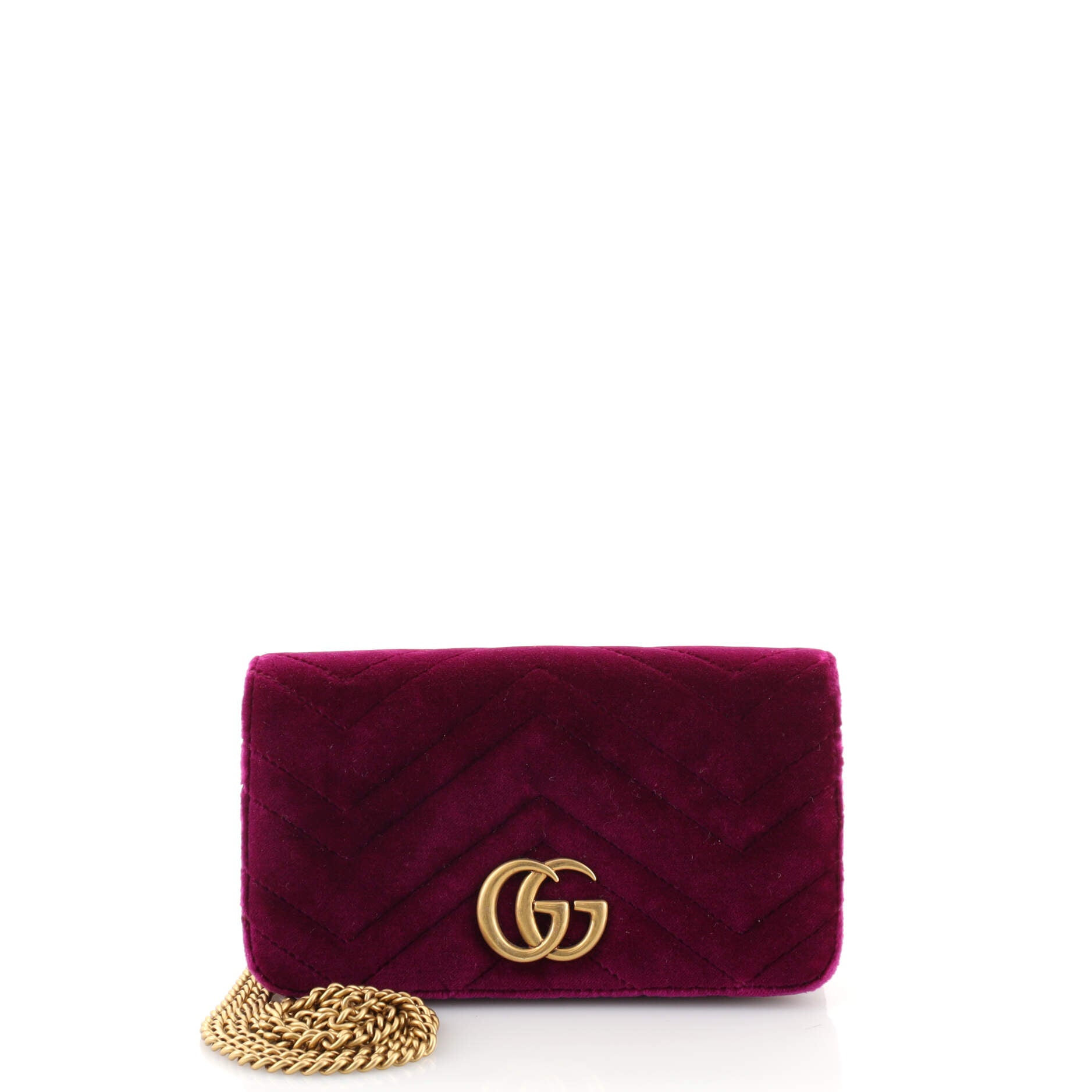 GG Marmont Chain Flap Bag Matelasse Velvet Mini