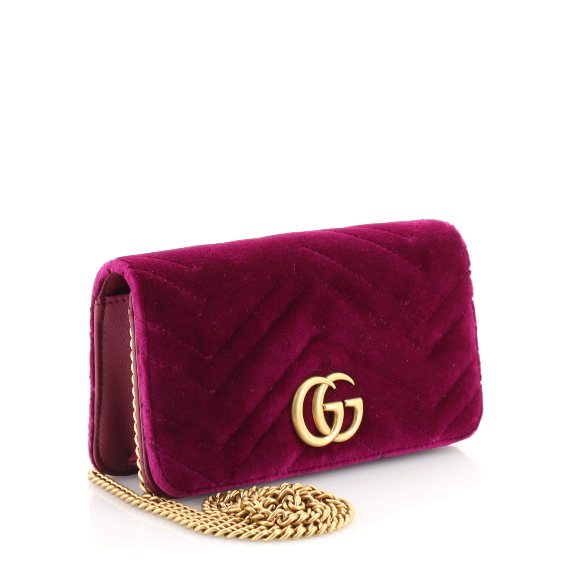 GG Marmont Chain Flap Bag Matelasse Velvet Mini