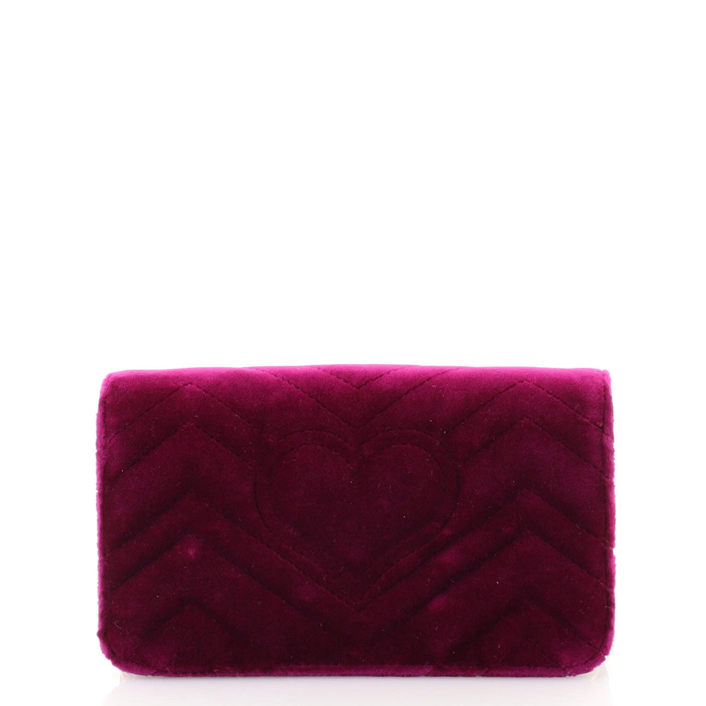 GG Marmont Chain Flap Bag Matelasse Velvet Mini