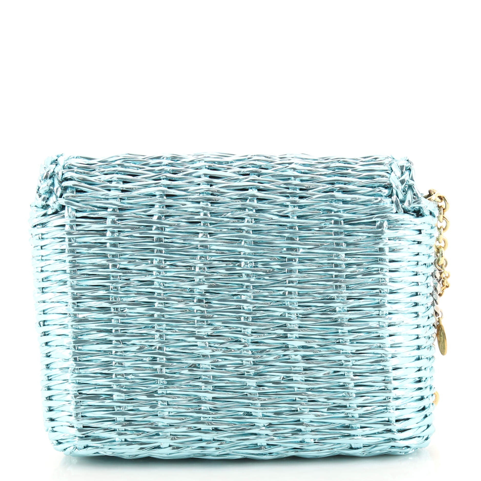 Charms Chain Crossbody Bag Woven Plastic Mini