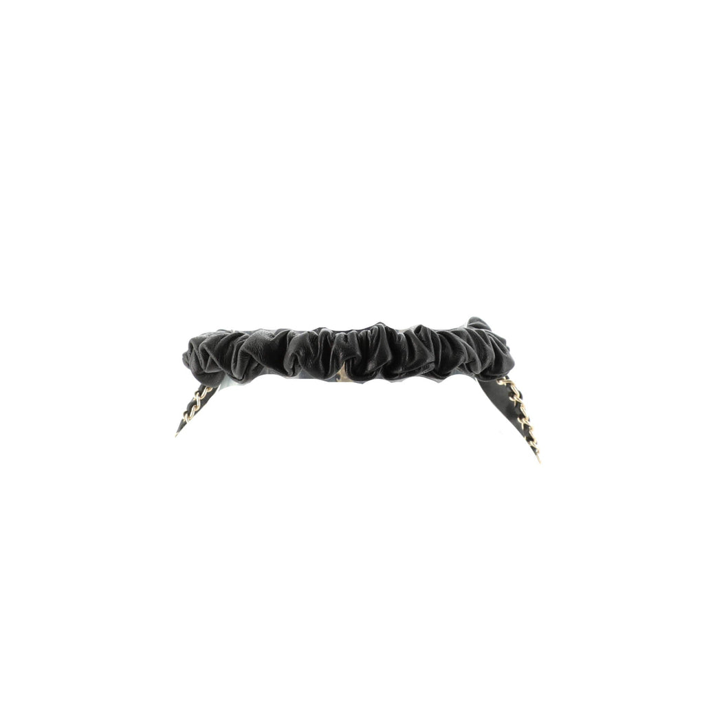 CC Chain Around Bow Scrunchie Lambskin