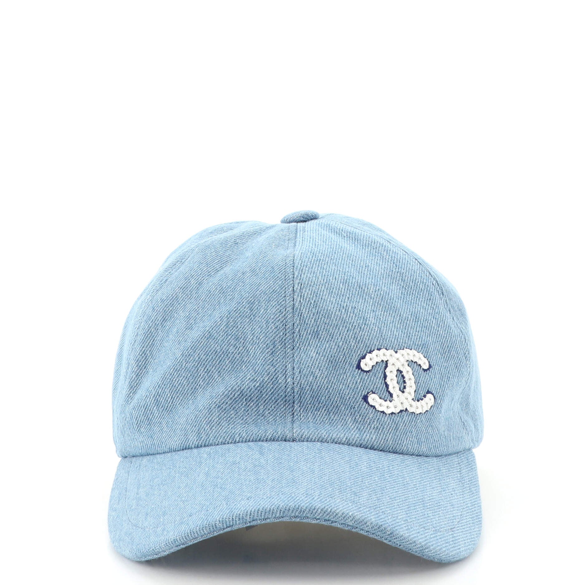 CC Baseball Cap Sequin Embellished Denim