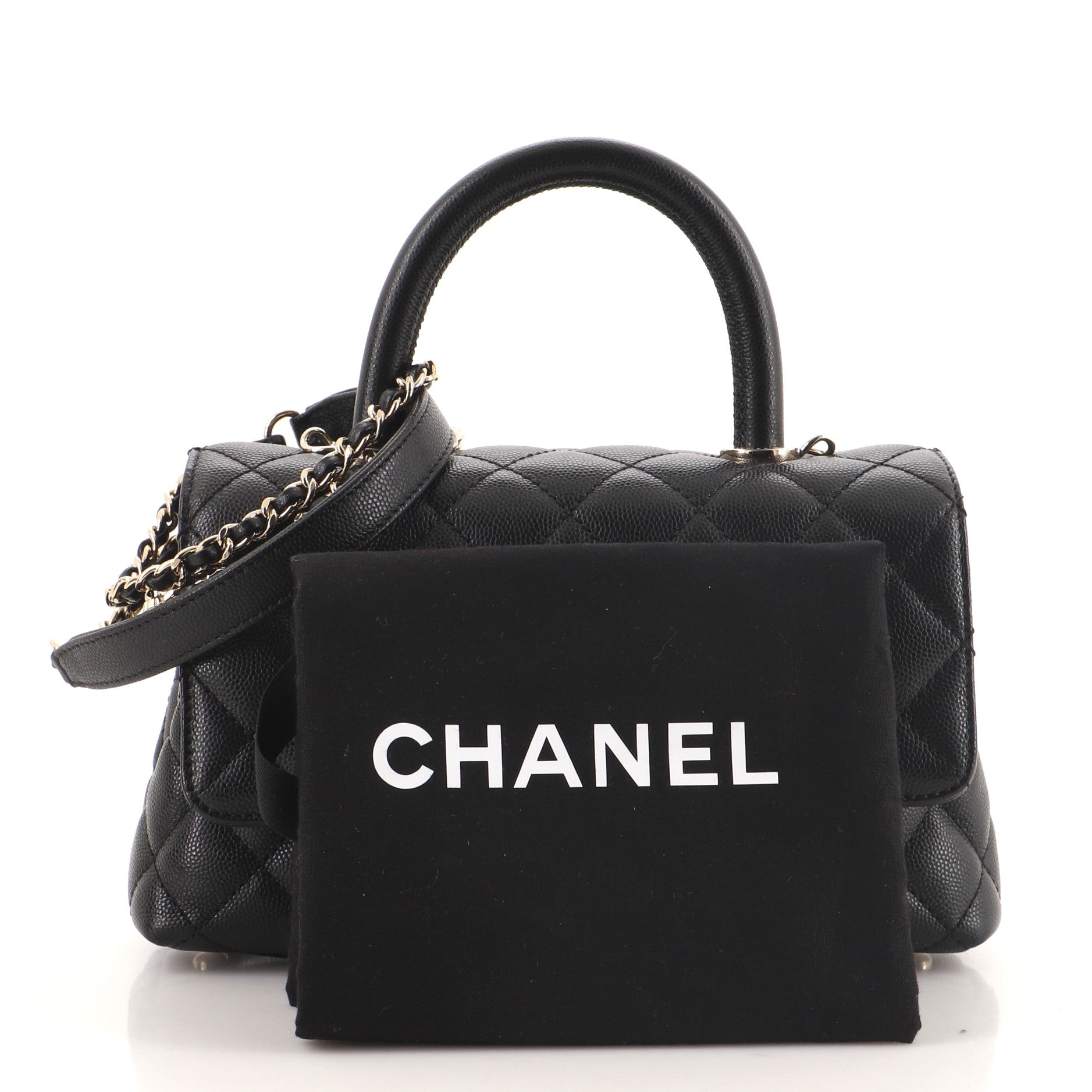 Coco Top Handle Bag Quilted Caviar Mini