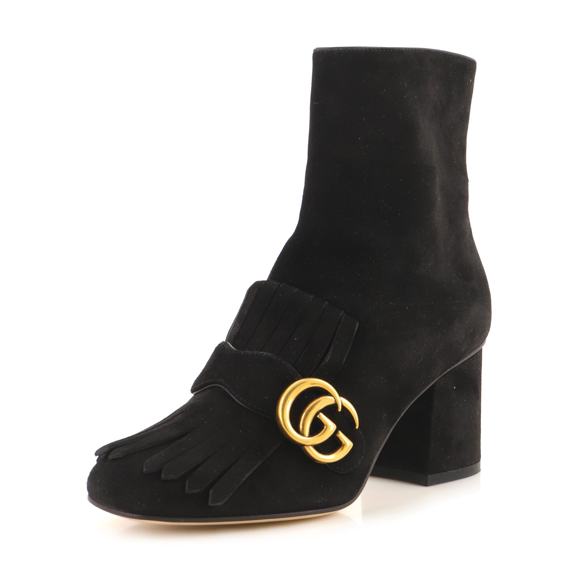 Women's GG Marmont Fringed Boots Suede