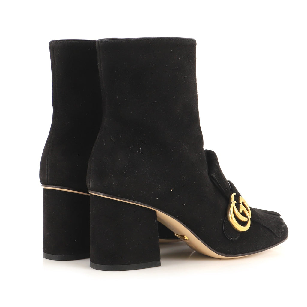 Women's GG Marmont Fringed Boots Suede