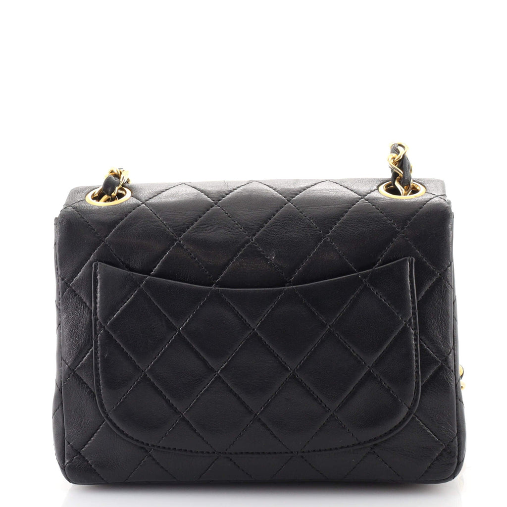 Vintage Square Classic Single Flap Bag Quilted Lambskin Mini