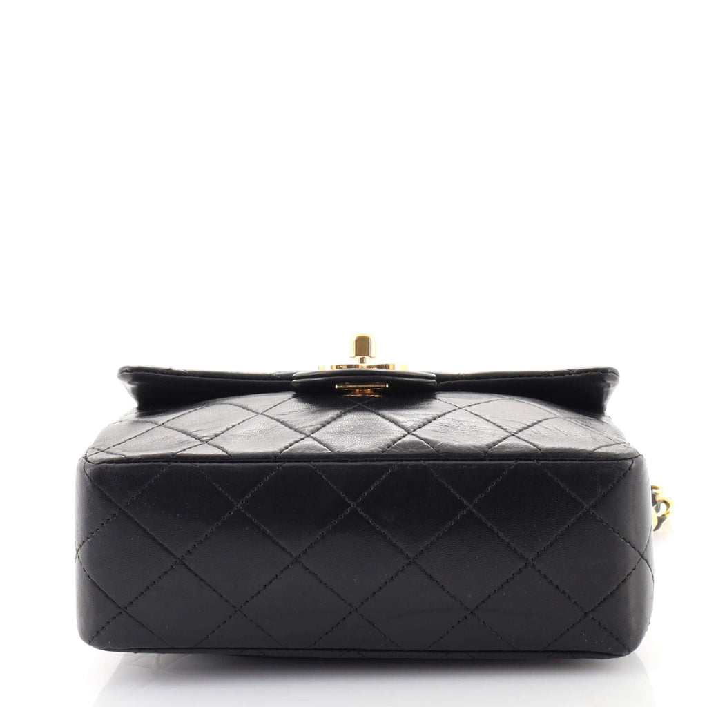 Vintage Square Classic Single Flap Bag Quilted Lambskin Mini