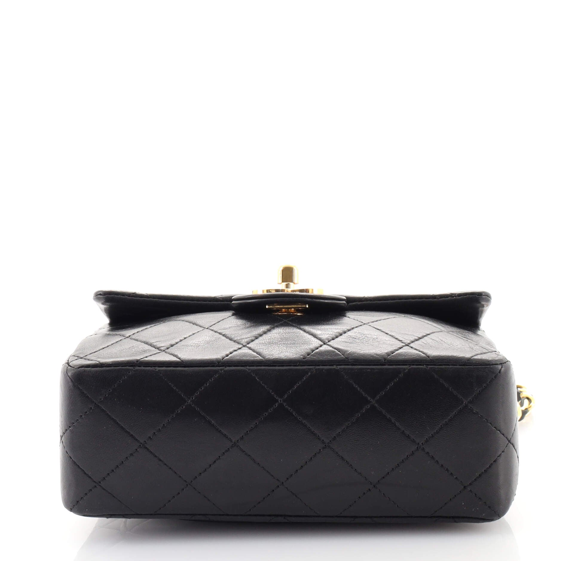 Vintage Square Classic Single Flap Bag Quilted Lambskin Mini