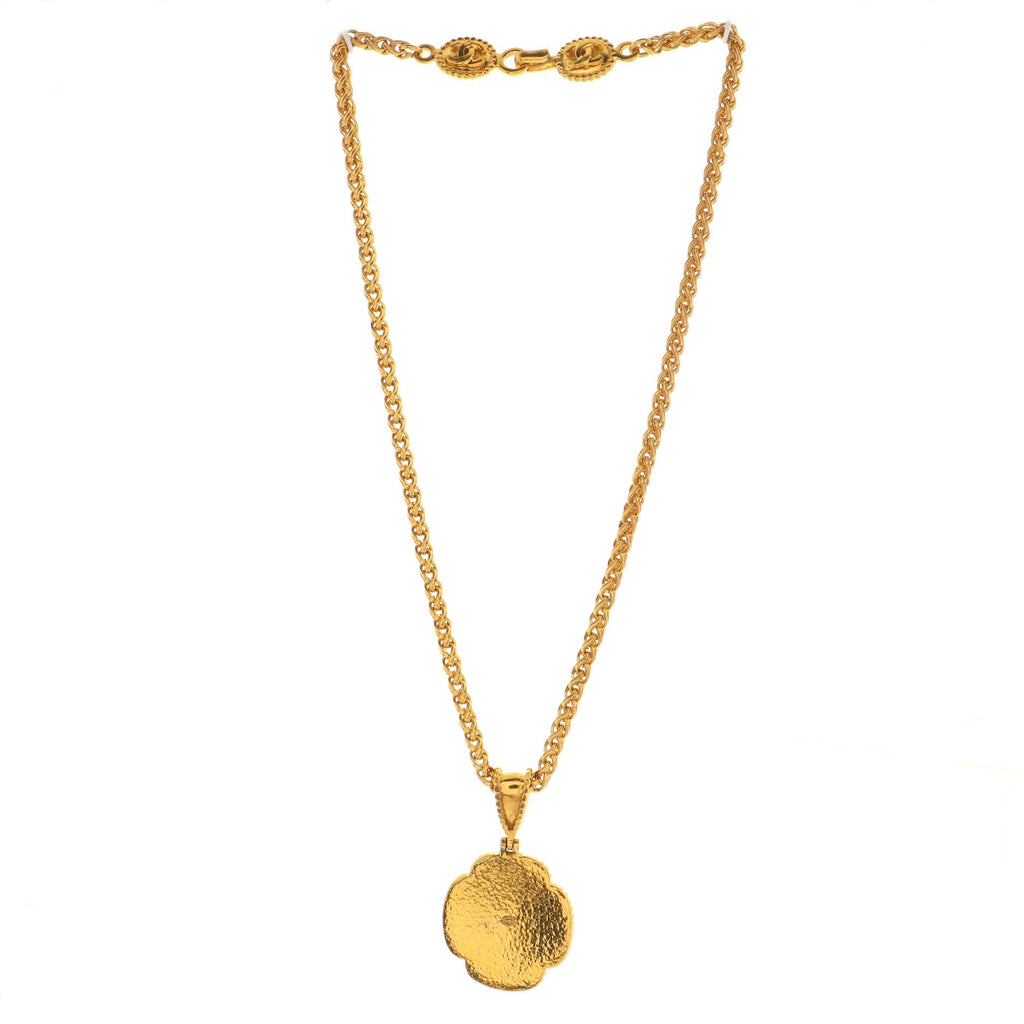 Vintage CC Cross Pendant Necklace Metal