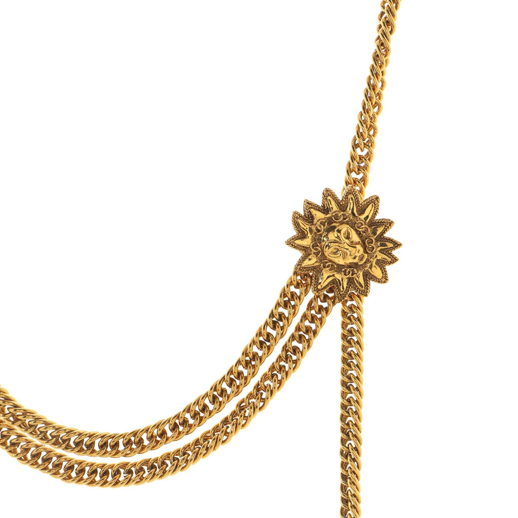 Vintage Multi-Chain Leo Lion Sun Belt Metal 90