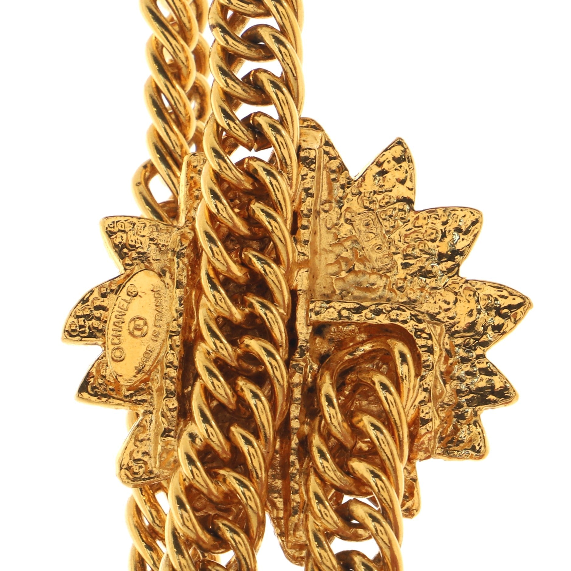 Vintage Multi-Chain Leo Lion Sun Belt Metal 90