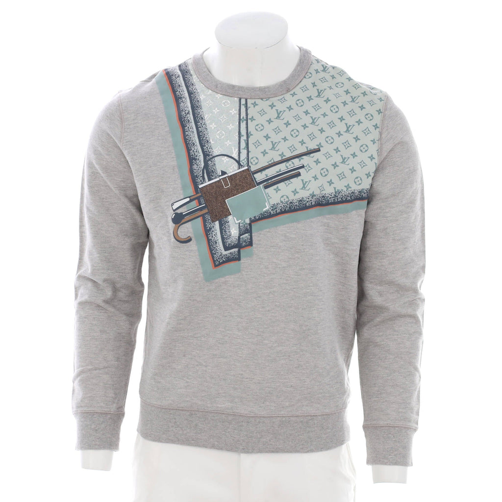 Men's Graphic Crewneck Sweater Cotton Blend