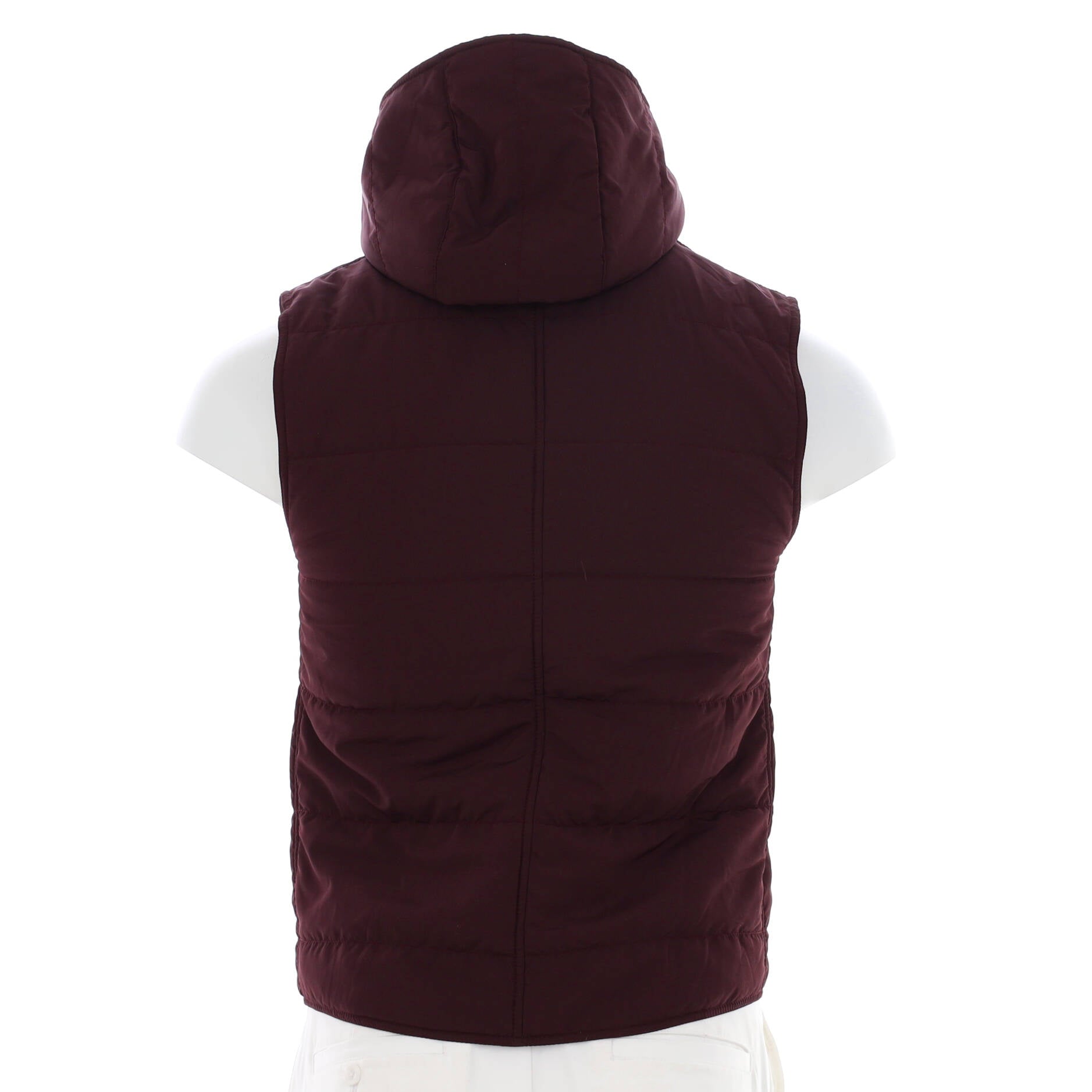 Men's Hooded Puffer Vest Quilted Polyester with Down