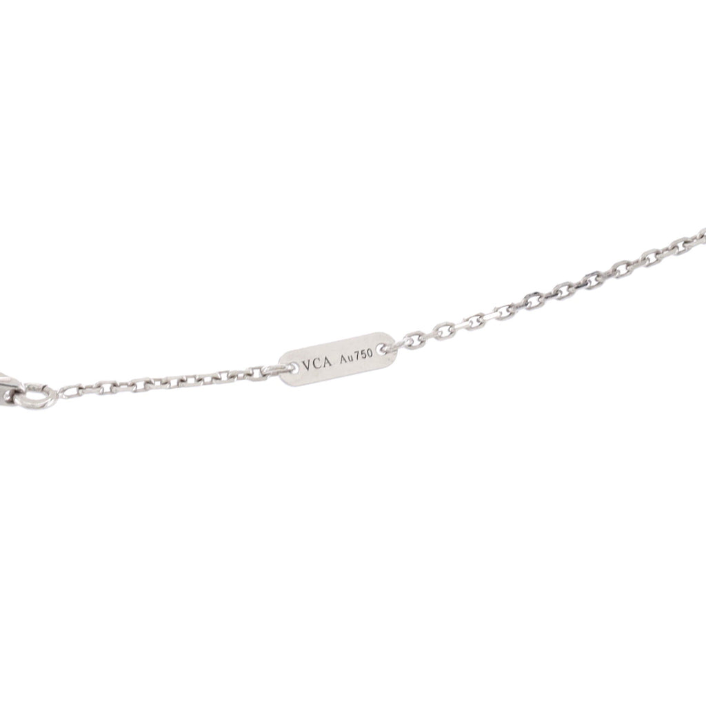 Sweet Alhambra Pendant Necklace 18K White Gold with Diamonds