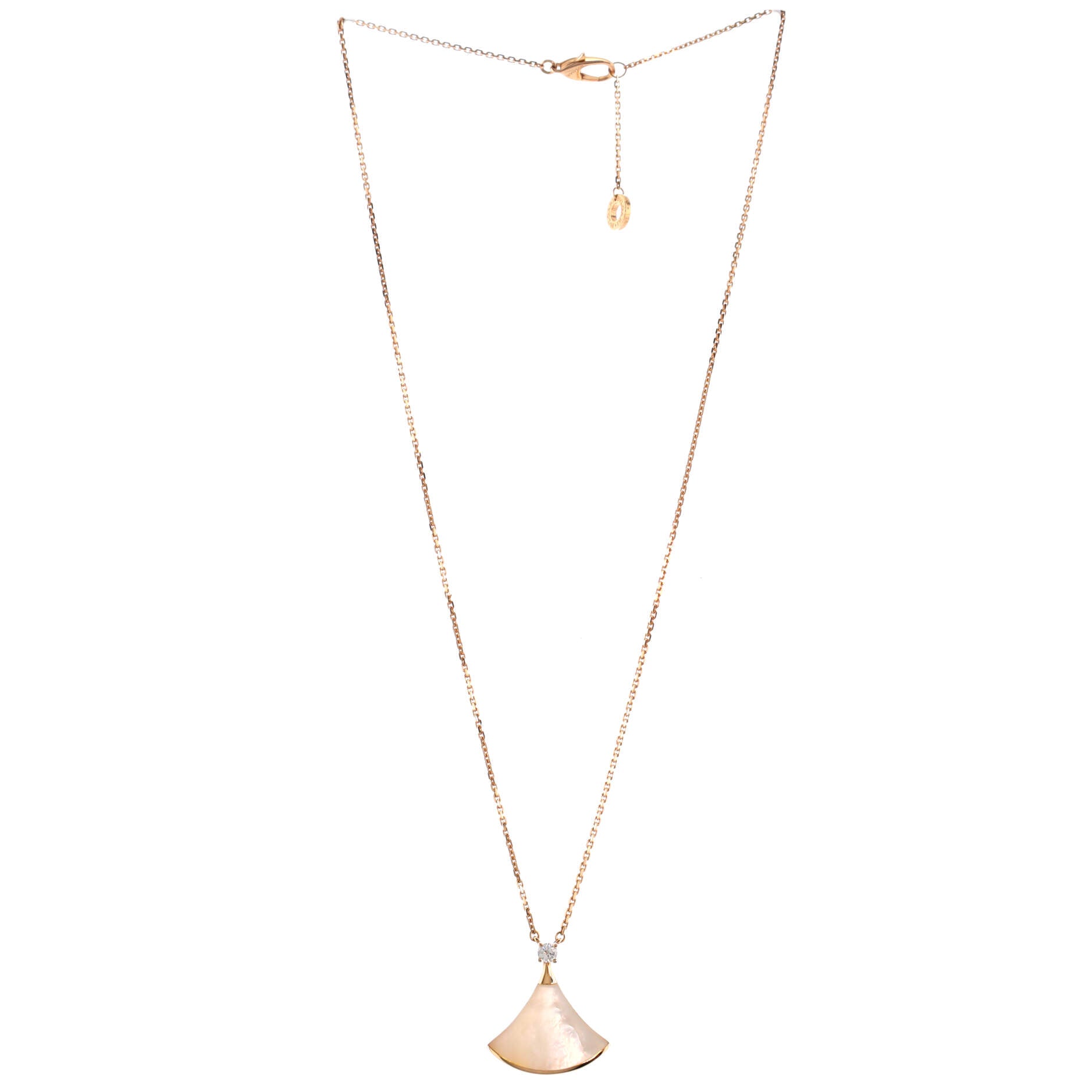 Diva's Dream Pendant Necklace 18K Rose Gold with Mother of Pearl and Diamond Large