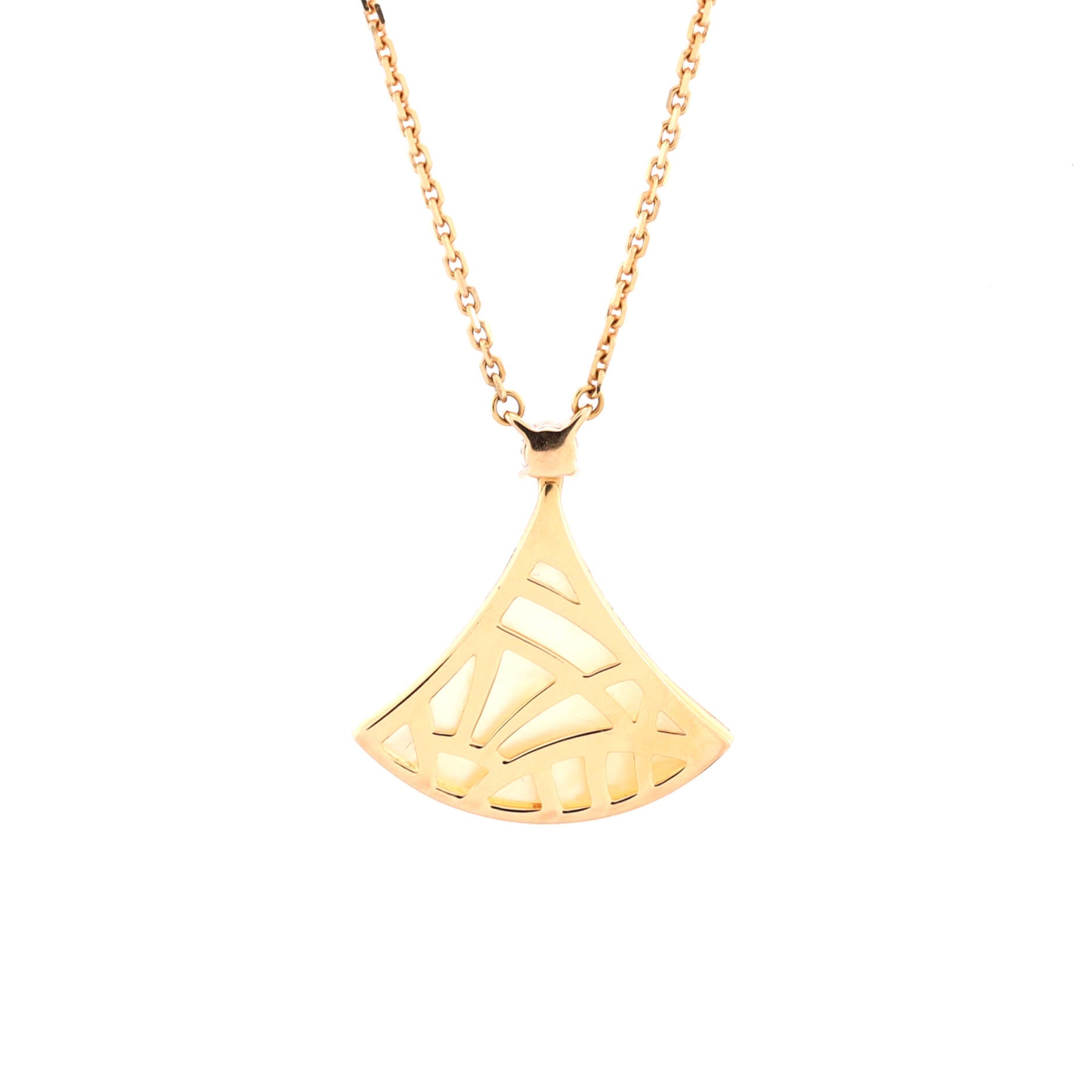 Diva's Dream Pendant Necklace 18K Rose Gold with Mother of Pearl and Diamond Large