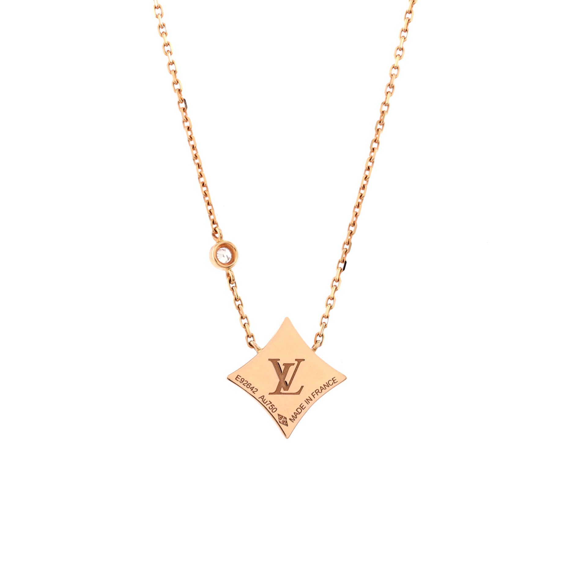 Color Blossom BB Star Pendant Necklace 18K Rose Gold with Diamond and Mother of Pearl