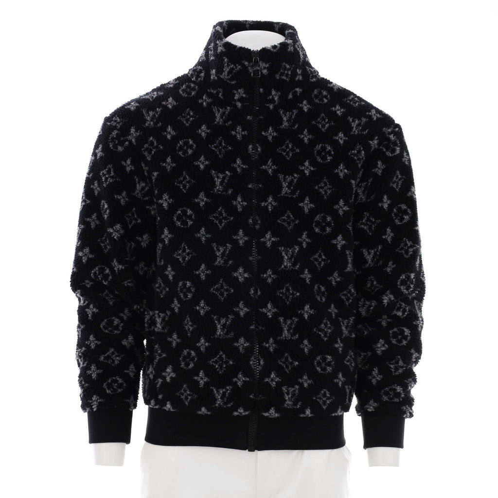 Men's Zip Up Teddy Jacket Monogram Polyester Fleece