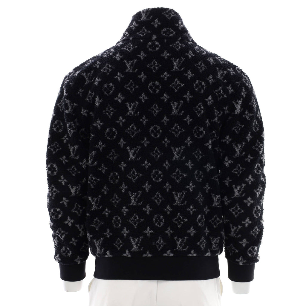 Men's Zip Up Teddy Jacket Monogram Polyester Fleece