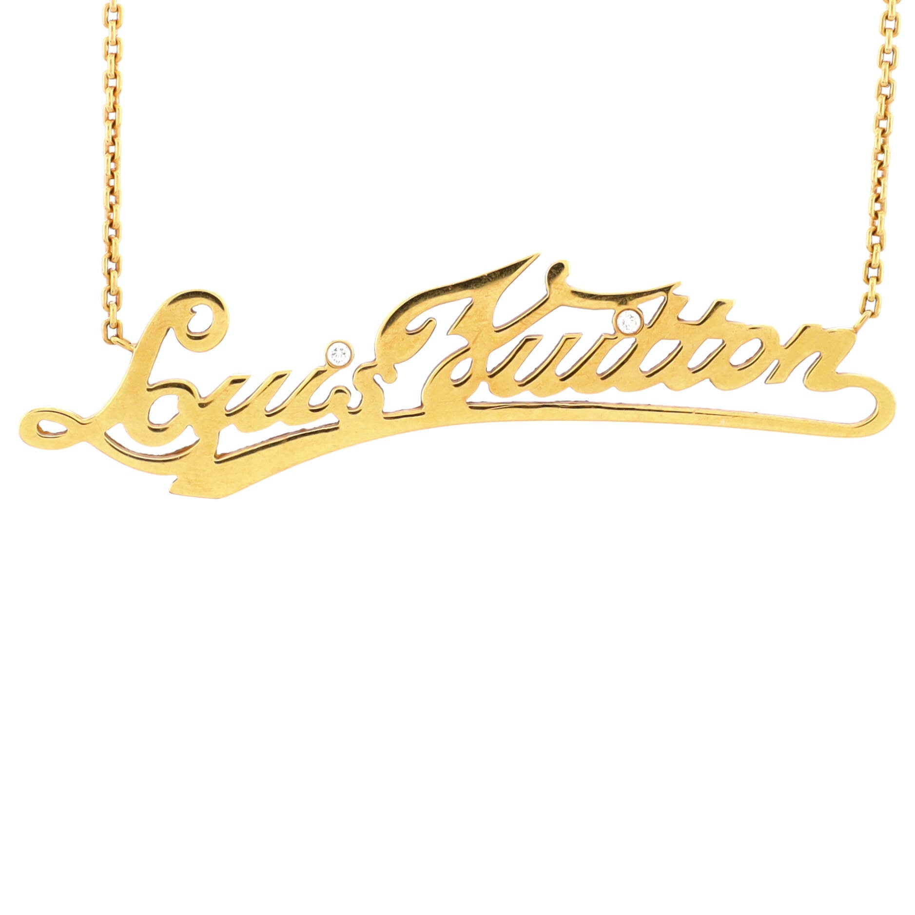 Signature Pendant Necklace 18K Yellow Gold with Diamonds