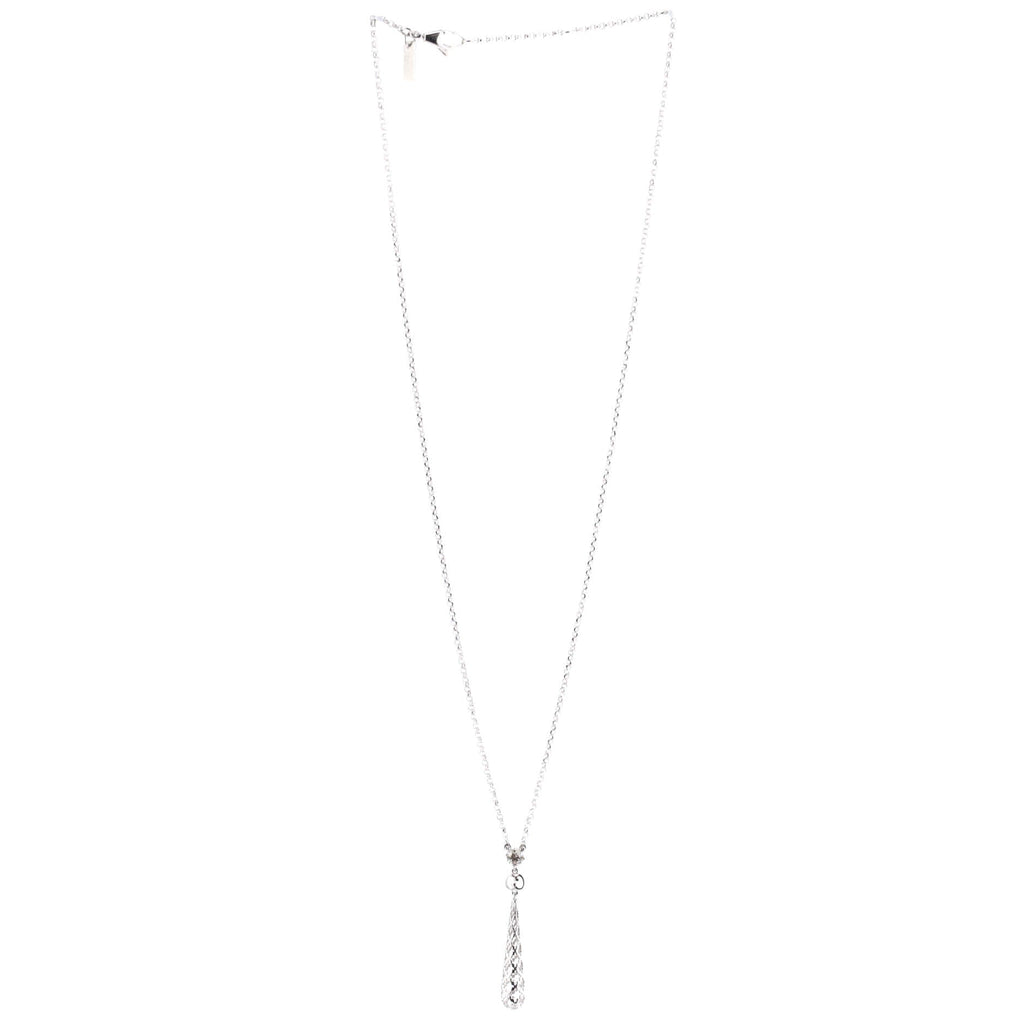 Diamantissima Drop Pendant Necklace 18K White Gold with Diamond