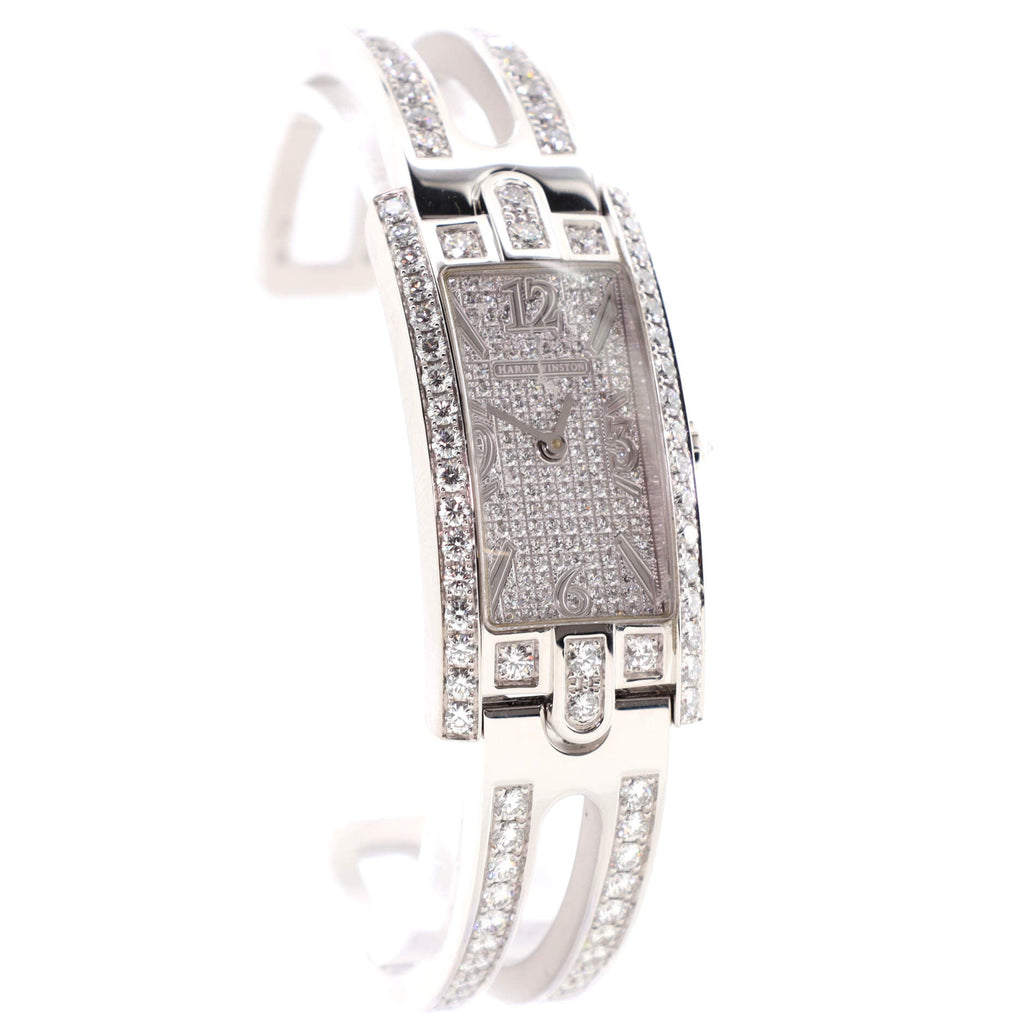 Avenue C Quartz Bracelet Watch White Gold with Diamond Bezel, Dial and Bracelet 19