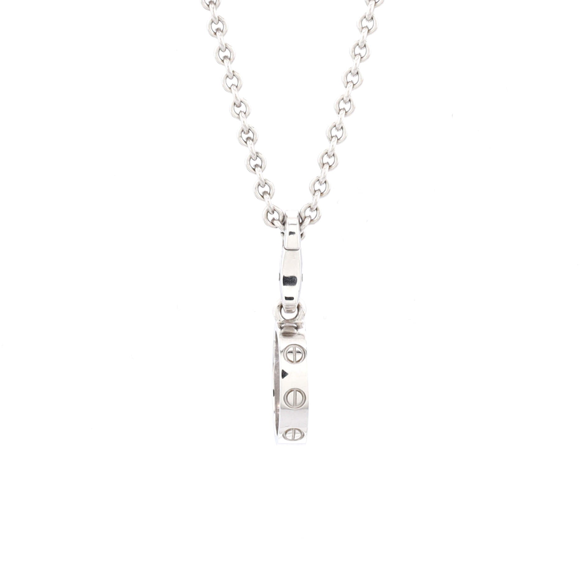 Love Charm Pendant Necklace 18K White Gold