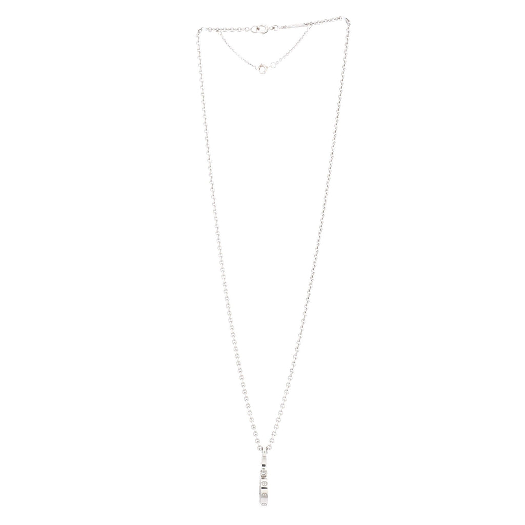 Love Charm Pendant Necklace 18K White Gold