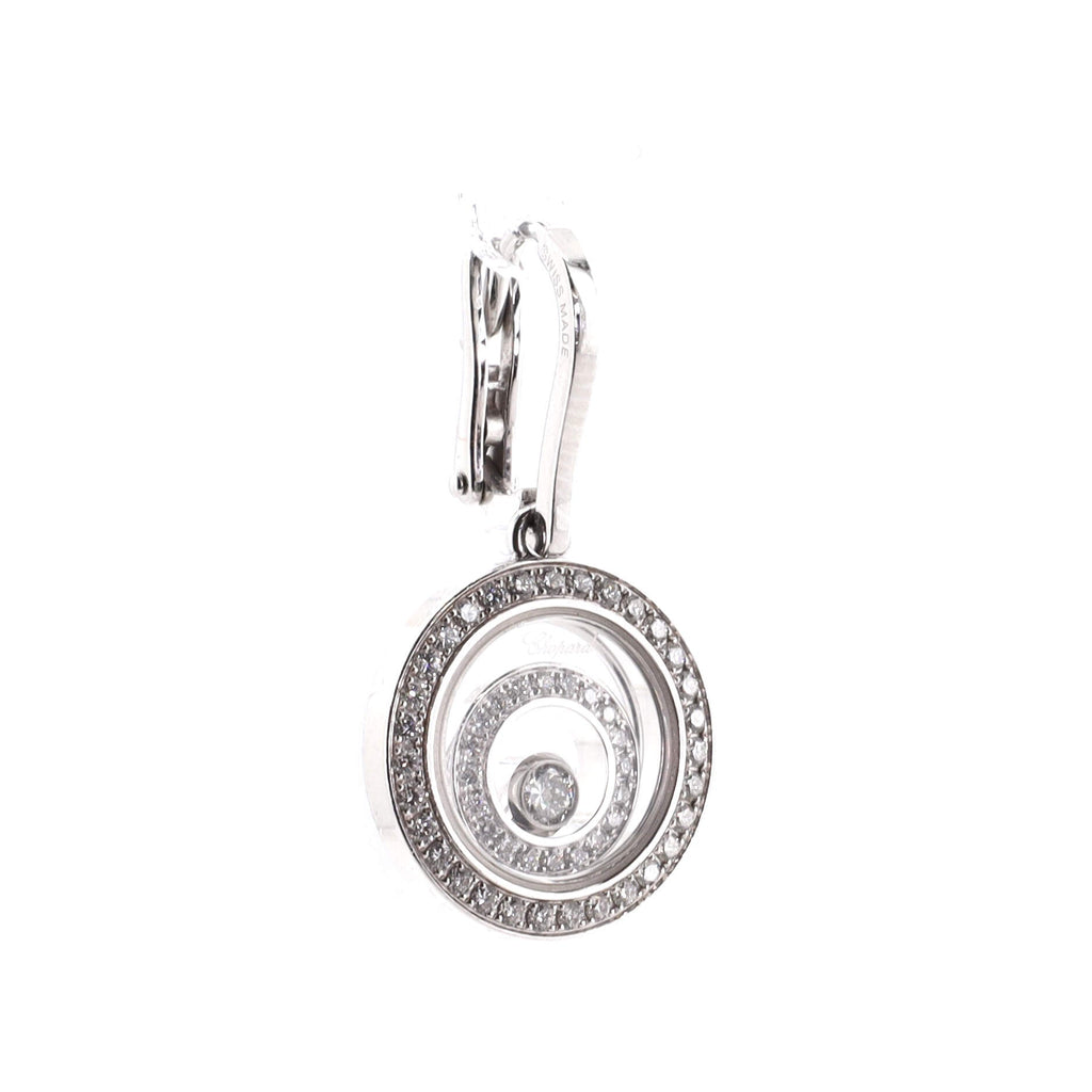 Happy Spirit Hoop Earrings 18K White Gold and Pave Diamonds