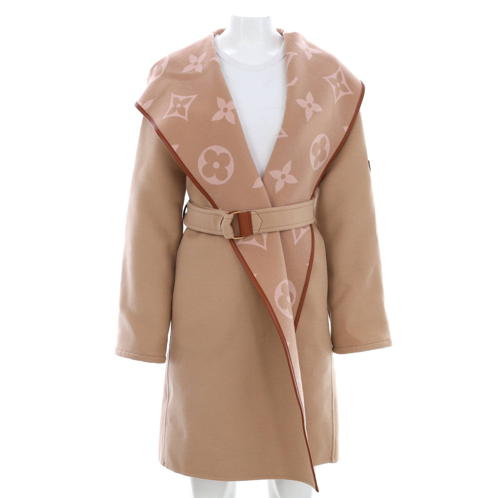Women's Monogram Hooded Wrap Coat Wool Blend