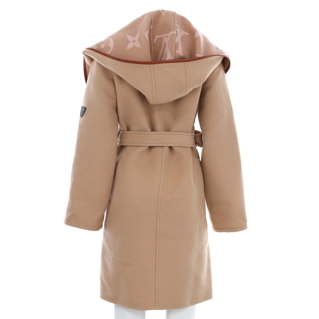 Women's Monogram Hooded Wrap Coat Wool Blend