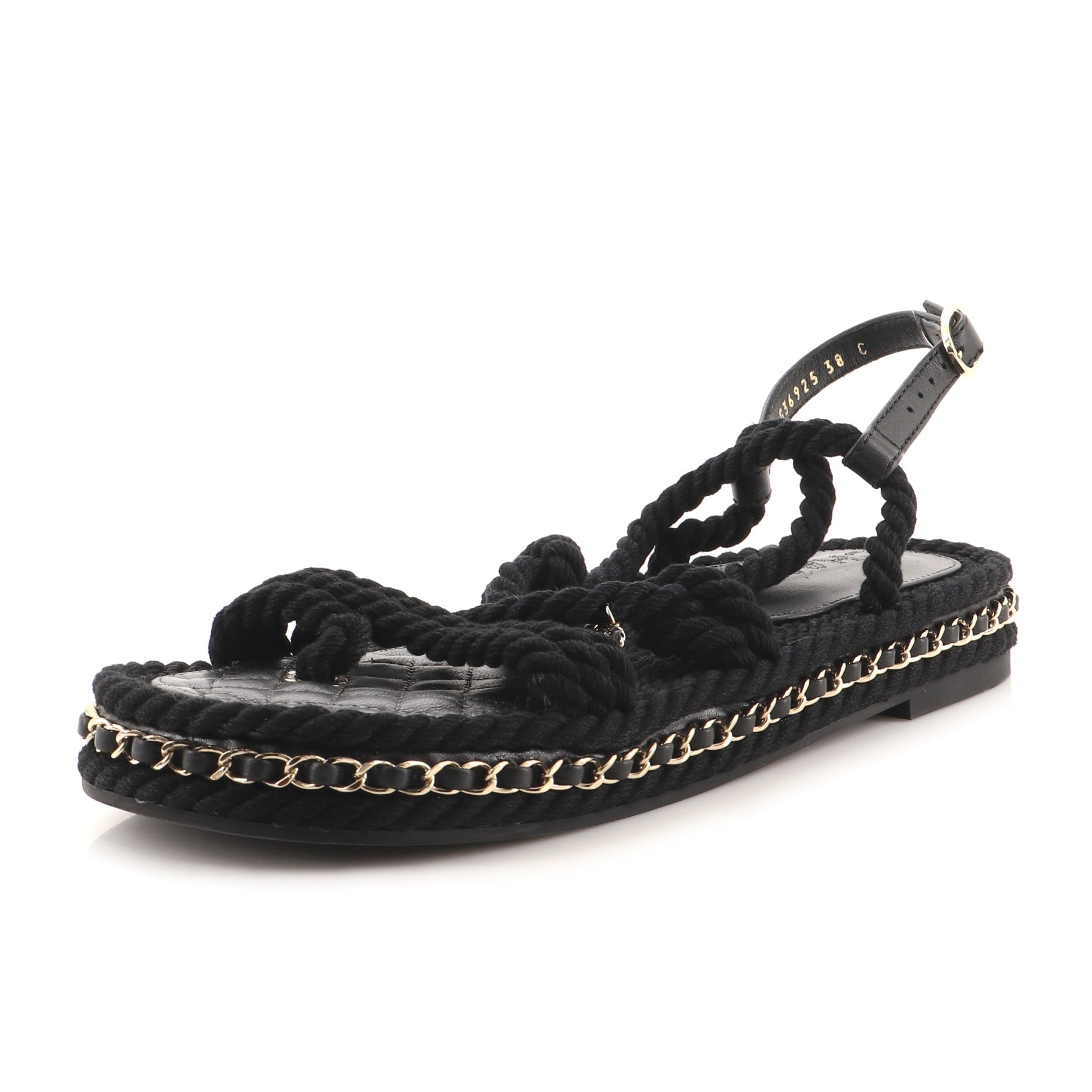 Women's CC Chain Sandals Braided Cord