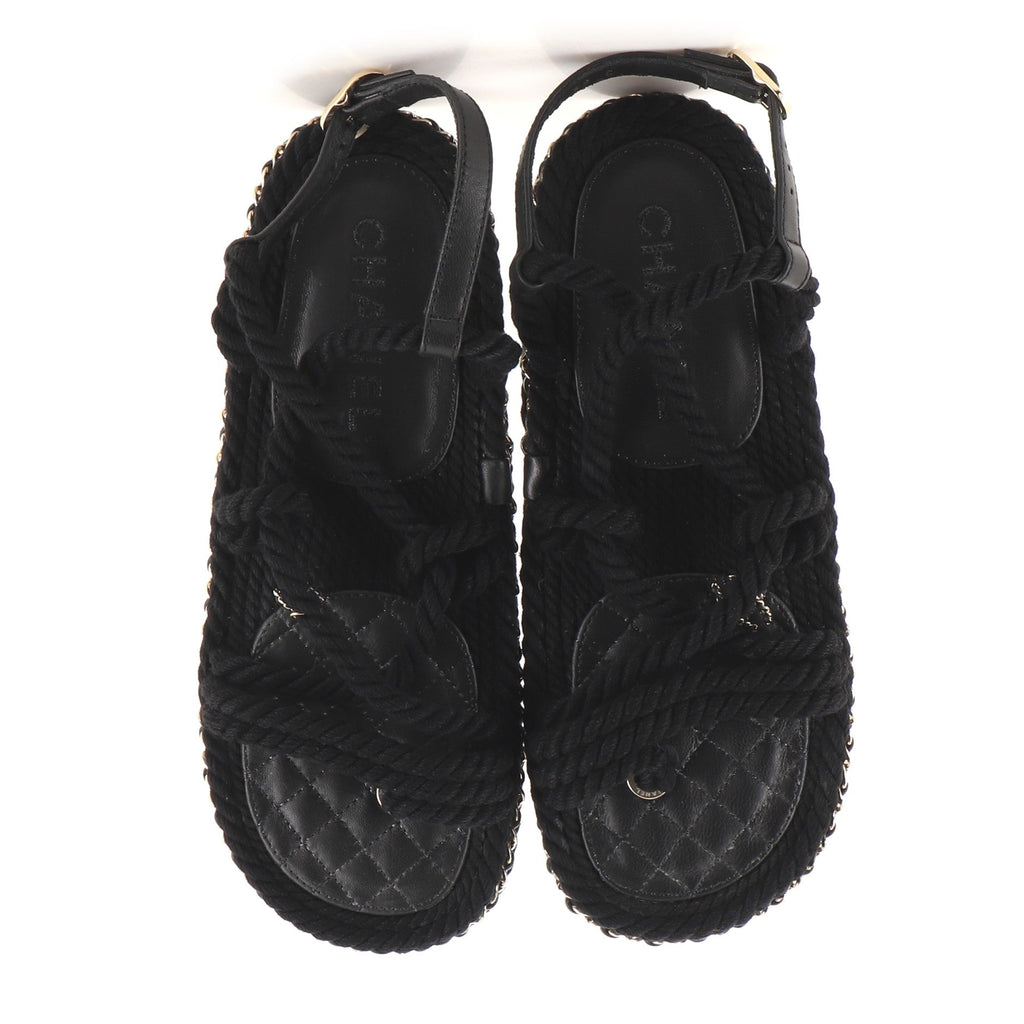 Women's CC Chain Sandals Braided Cord