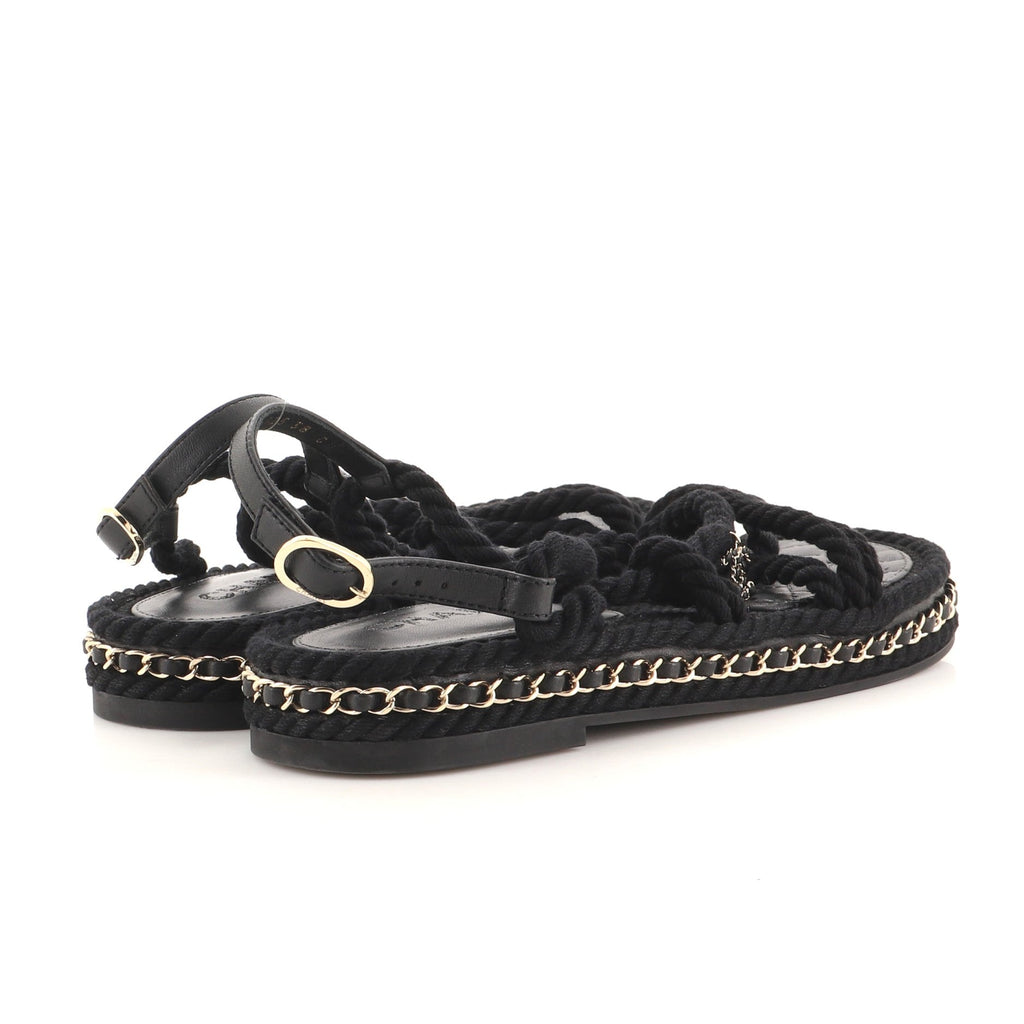 Women's CC Chain Sandals Braided Cord