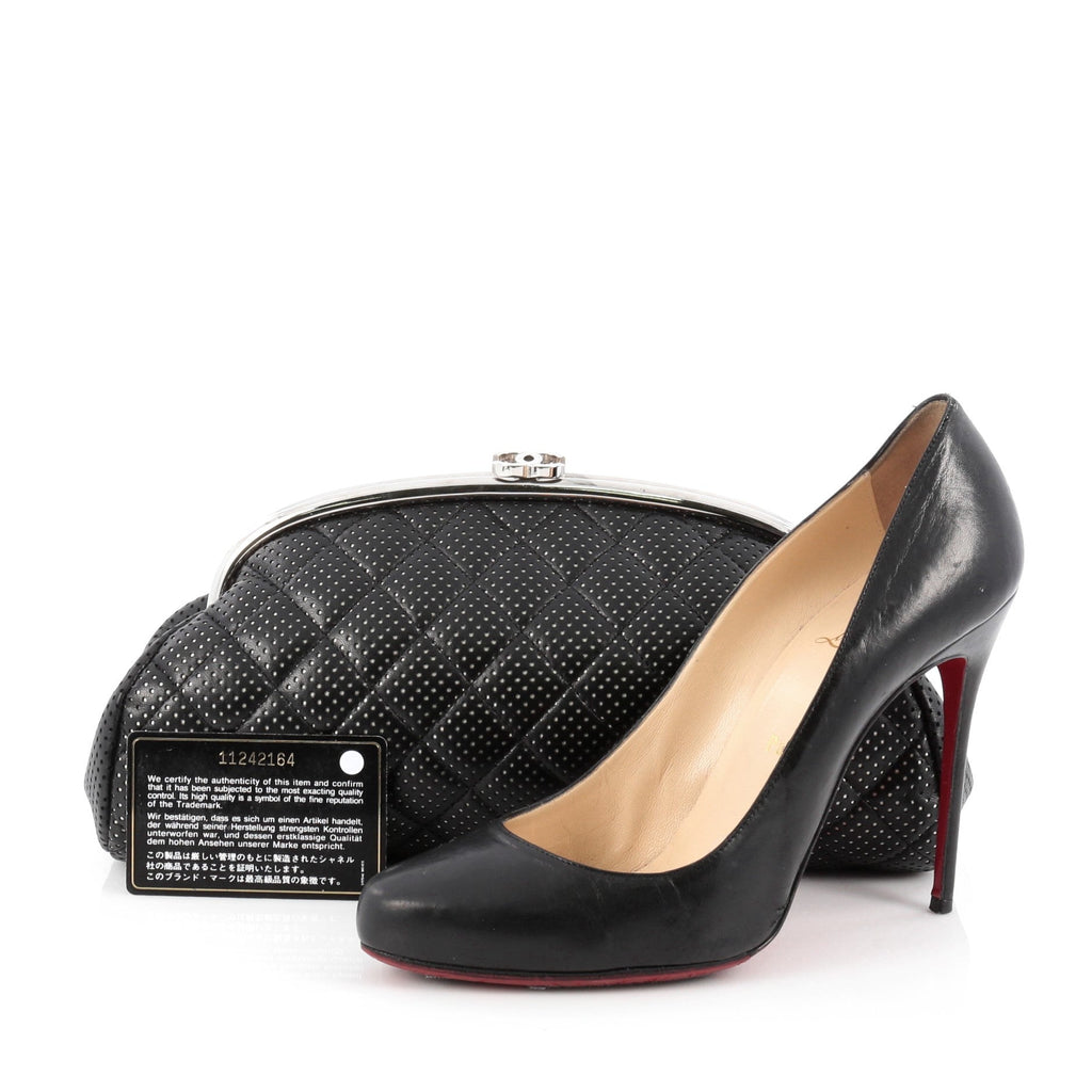 Timeless Clutch Quilted Perforated Leather