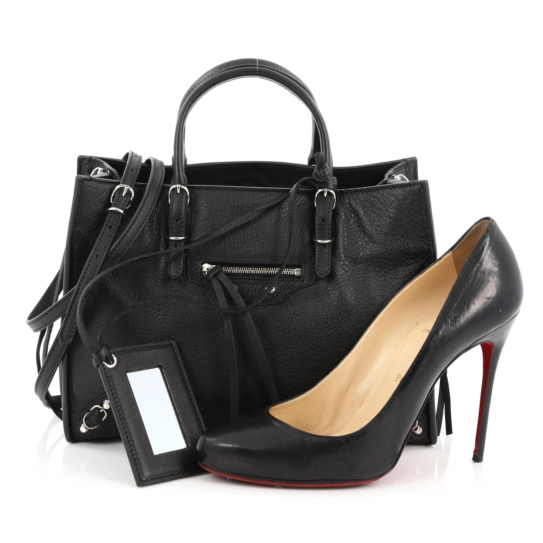 Papier A4 Zip Around Classic Studs Handbag Leather Mini