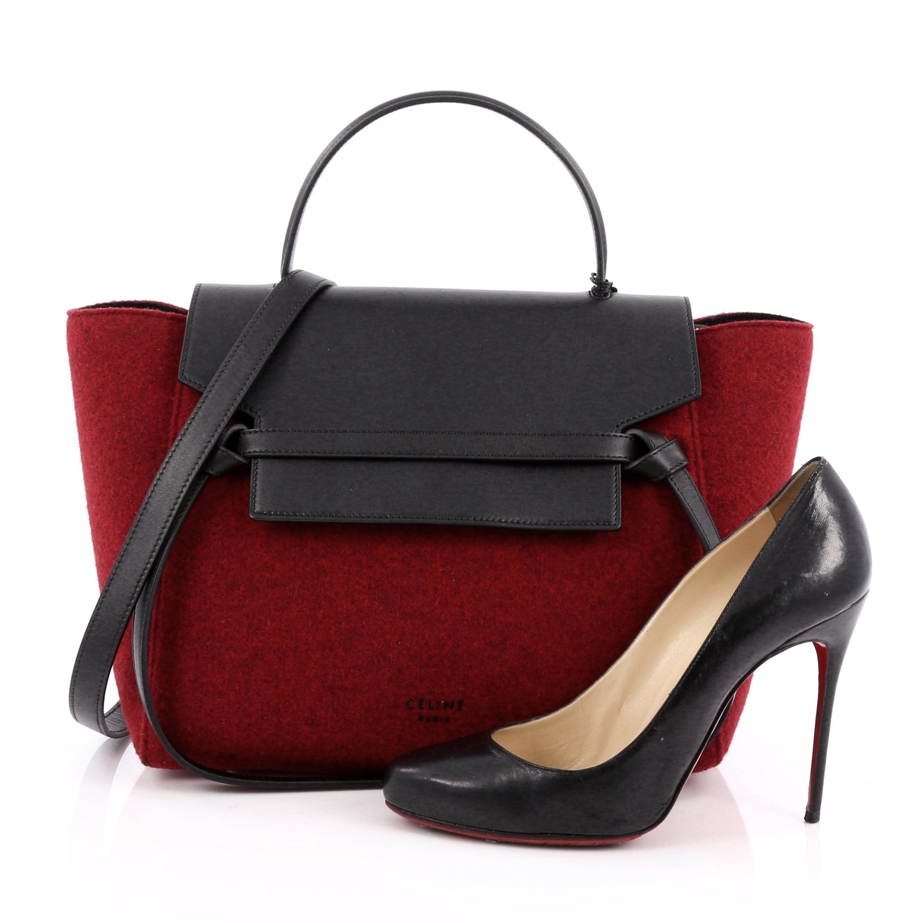 Belt Bag Felt and Leather Mini