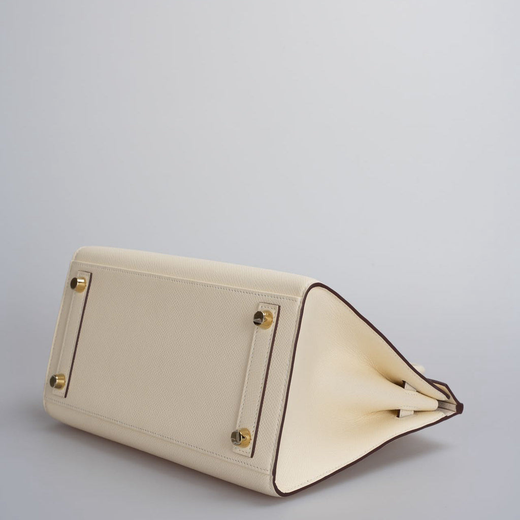 Hermes Birkin 25cm Sellier Bag in Nata Epsom Leather With Gold Hardware From 2021