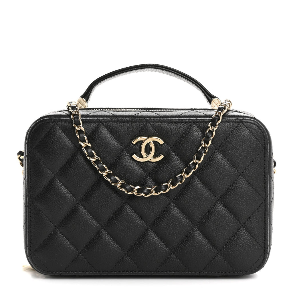 Caviar Quilted Vanity Case Black