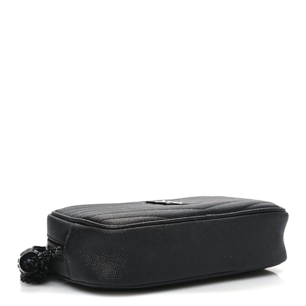 Grain De Poudre Matelasse Monochrome Monogram Mini Lou Camera Bag Black