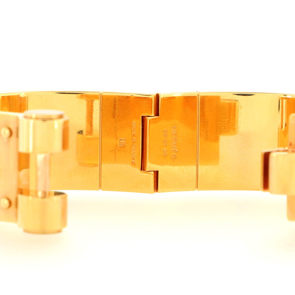 Hinged Bracelet Metal and Printed Enamel Wide