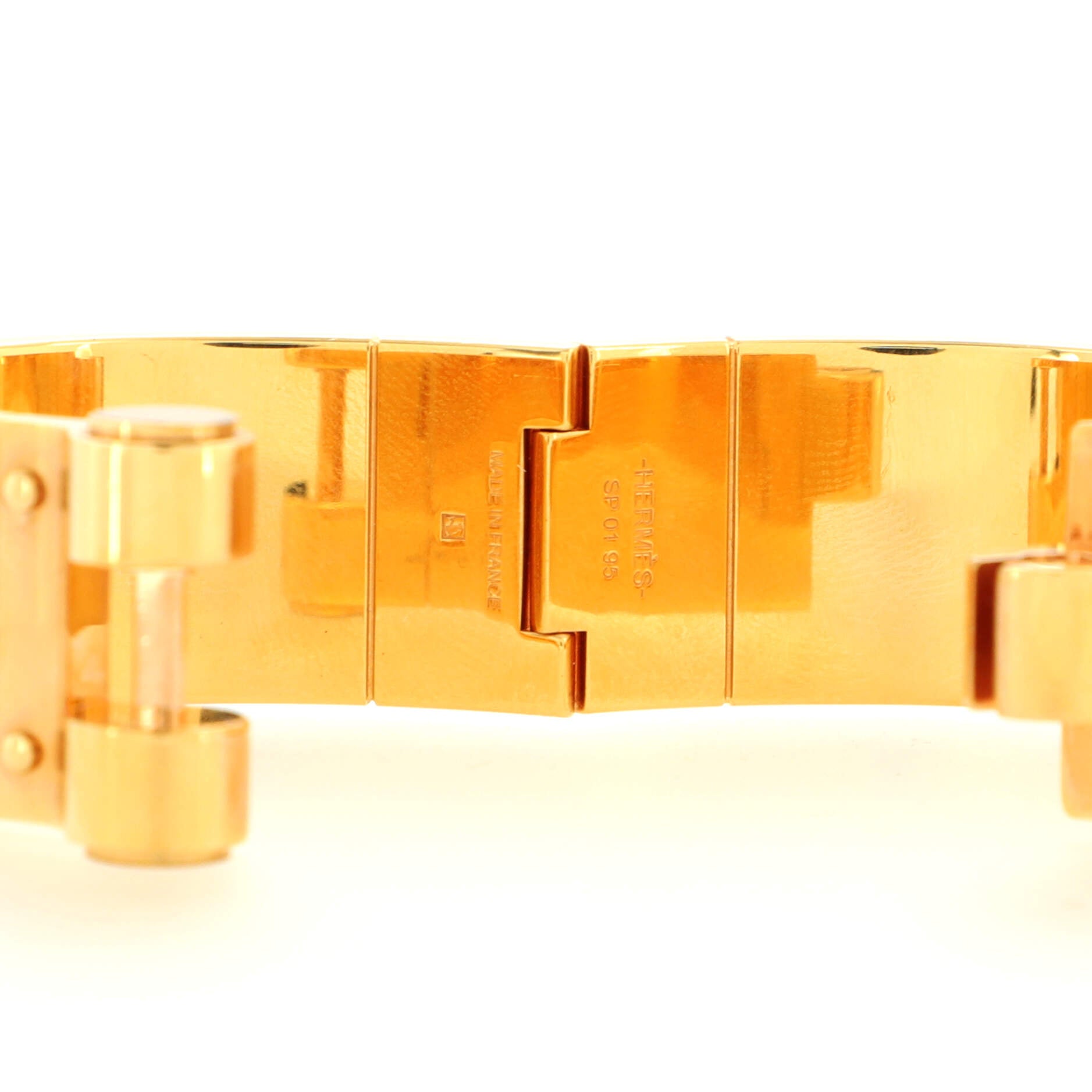 Hinged Bracelet Metal and Printed Enamel Wide