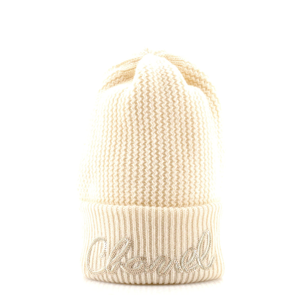 Logo Beanie Cashmere with Sequins