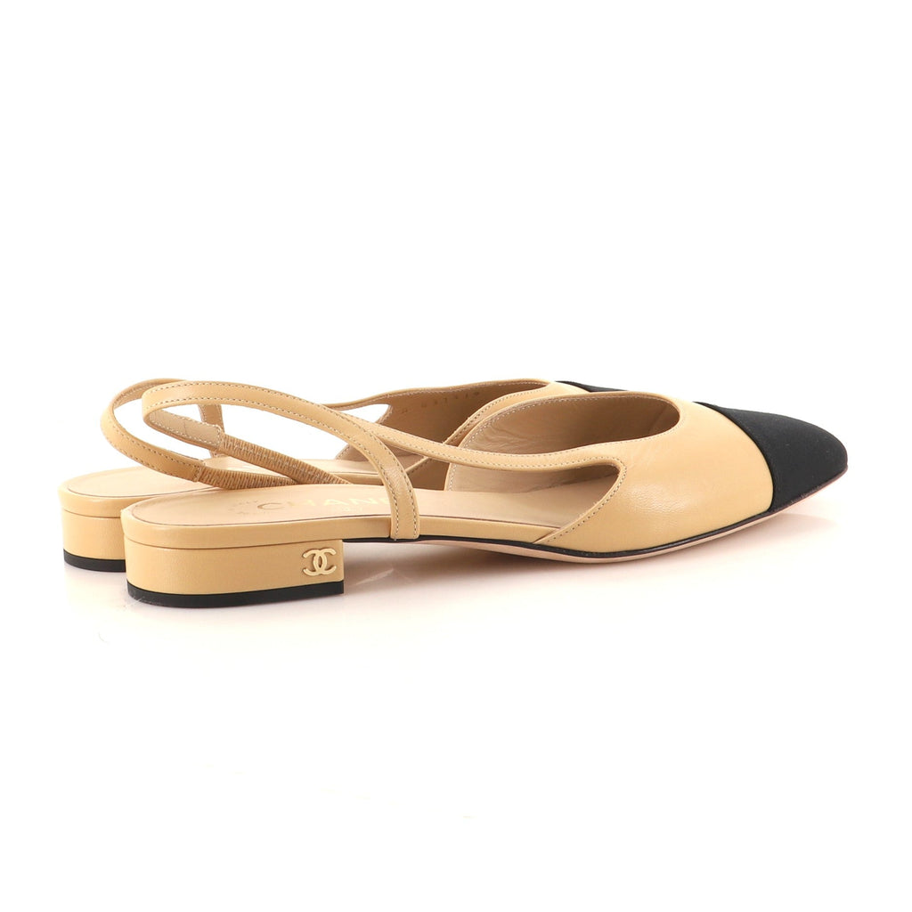 Women's Cap Toe CC Slingback Flats Leather